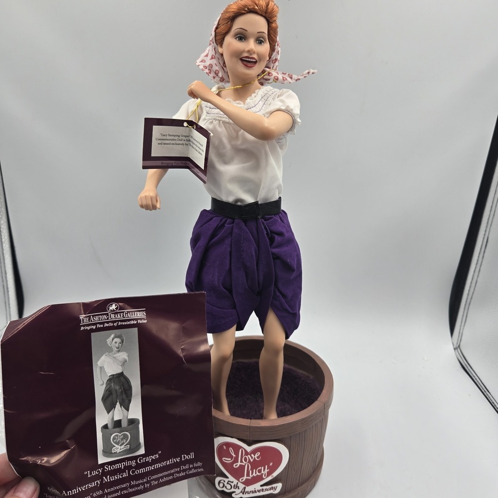 I Love Lucy Ashton Drake Doll Lucy Stomping Grapes 65th Anniversary Musical Read